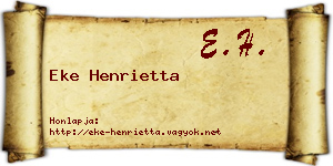Eke Henrietta névjegykártya
