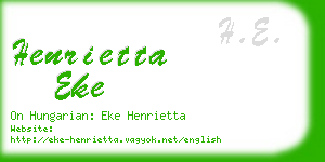 henrietta eke business card